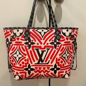 LV Louis Vuitton 2020 Neverfull MM, Red, Black, Geometric Bag